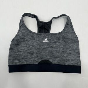Womens Adidas Power React Training Gray Black Athletic Sports Bra Size M